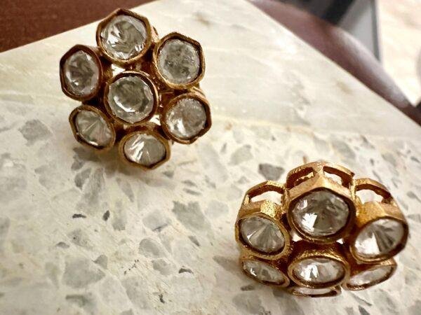 Bollywood Indian mossanite studs Gold finish