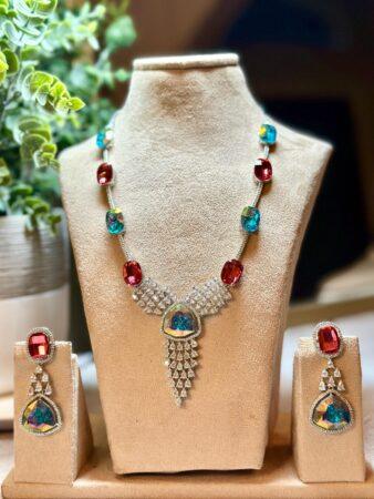 Bollywood Swarovski crystal necklace set