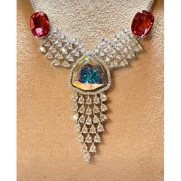 Bollywood Swarovski crystal necklace set - Image 4