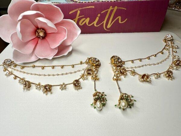 Bollywood Indian Designer Sahara / earring stud  brass - Image 4