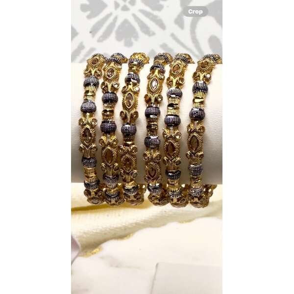 Bollywood  Indian Pakistani  Ethnic bangle set fit 2.4  bangles set brass - Image 2