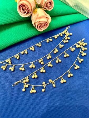 Gold Plated Anklets with Dangling Beads | Traditional indian Payal Jewelry | Boho Foot Jewelry.