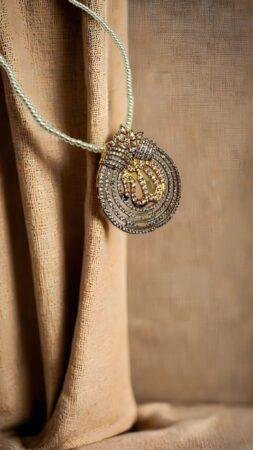 Allah Pendant with Pearl Chain | Gold-Tone cubic zarconia  Jewelry
