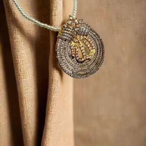 Allah Pendant with Pearl Chain | Gold-Tone cubic zarconia  Jewelry