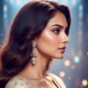 CZ Champagne Crystal Pearl Bridal Earrings | Silver Dangler Jewelry