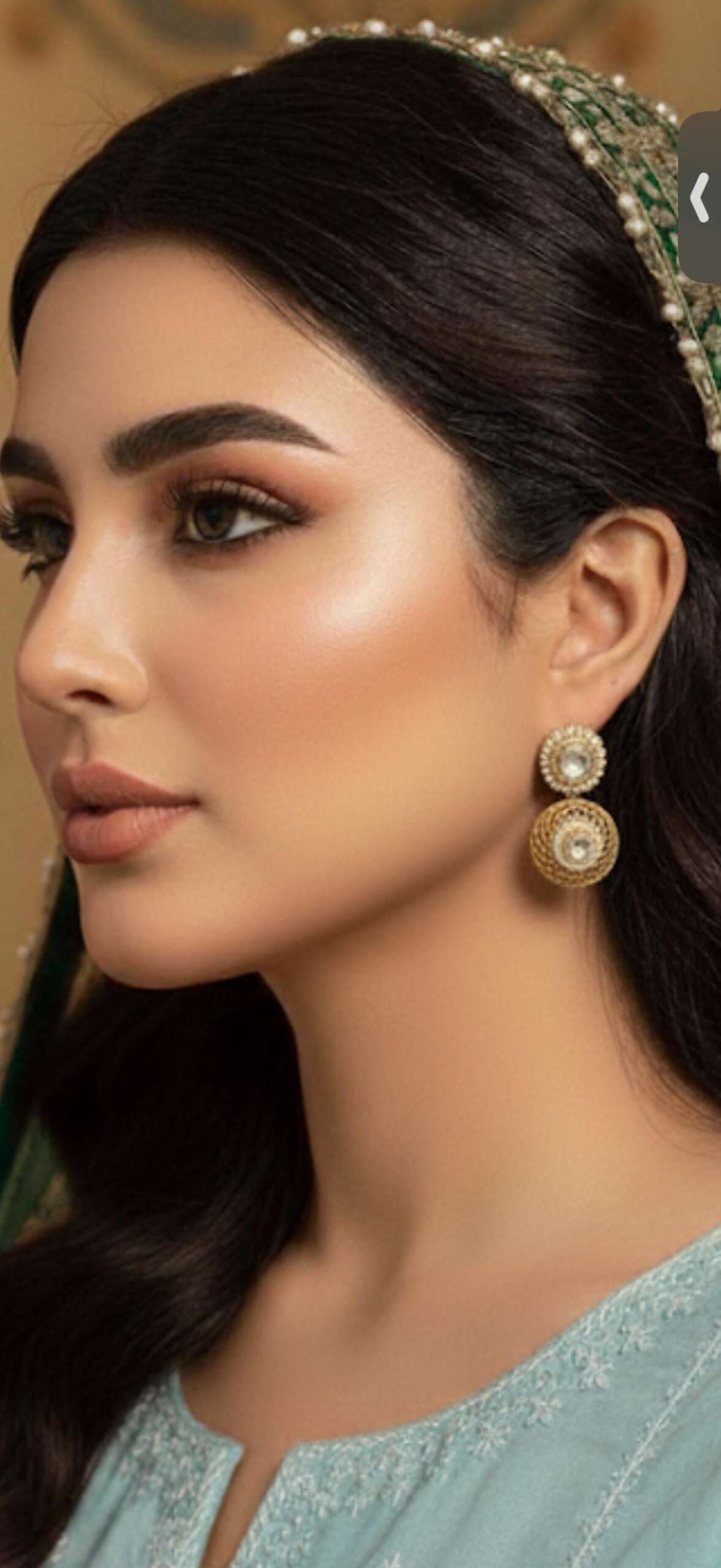 Gold Lattice Statement Earrings | CZ Crystal, Bridal Jewelry - Image 4