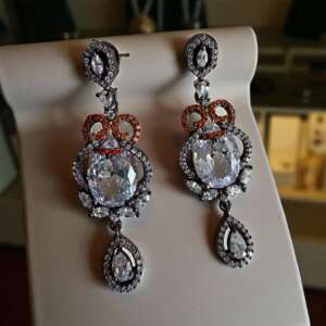 Bollywood cz stone  Designer Dangle Jewelry for Women, Elegant Statement Earrings