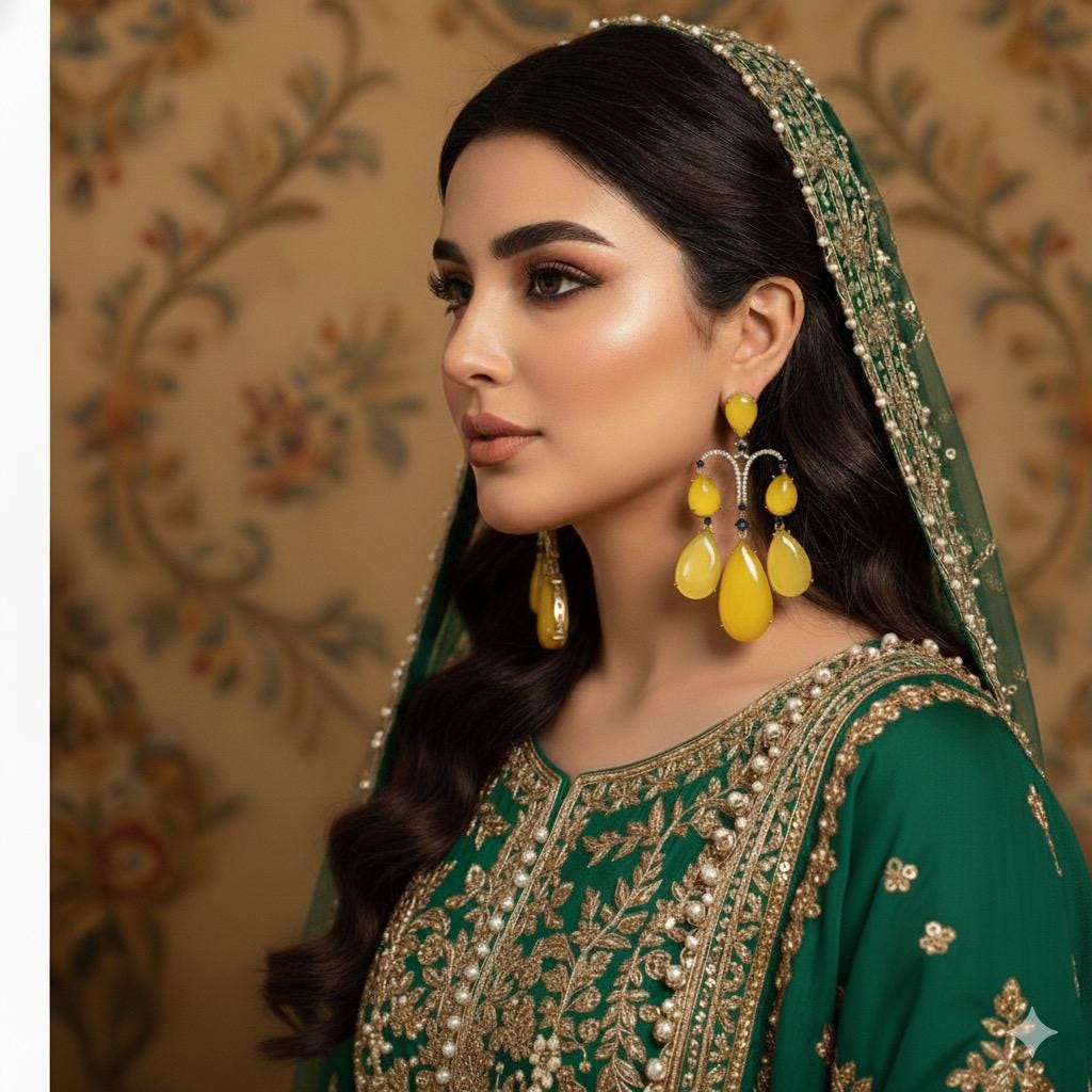 Yellow Crystal Drop Earrings | 22K Gold Plated Bridal Jewelry - Image 6