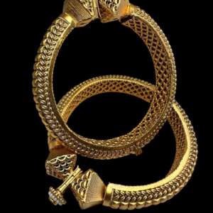 Chunky Kada Set Rajwari Gold Plated Size 2.6/2.8 Openable