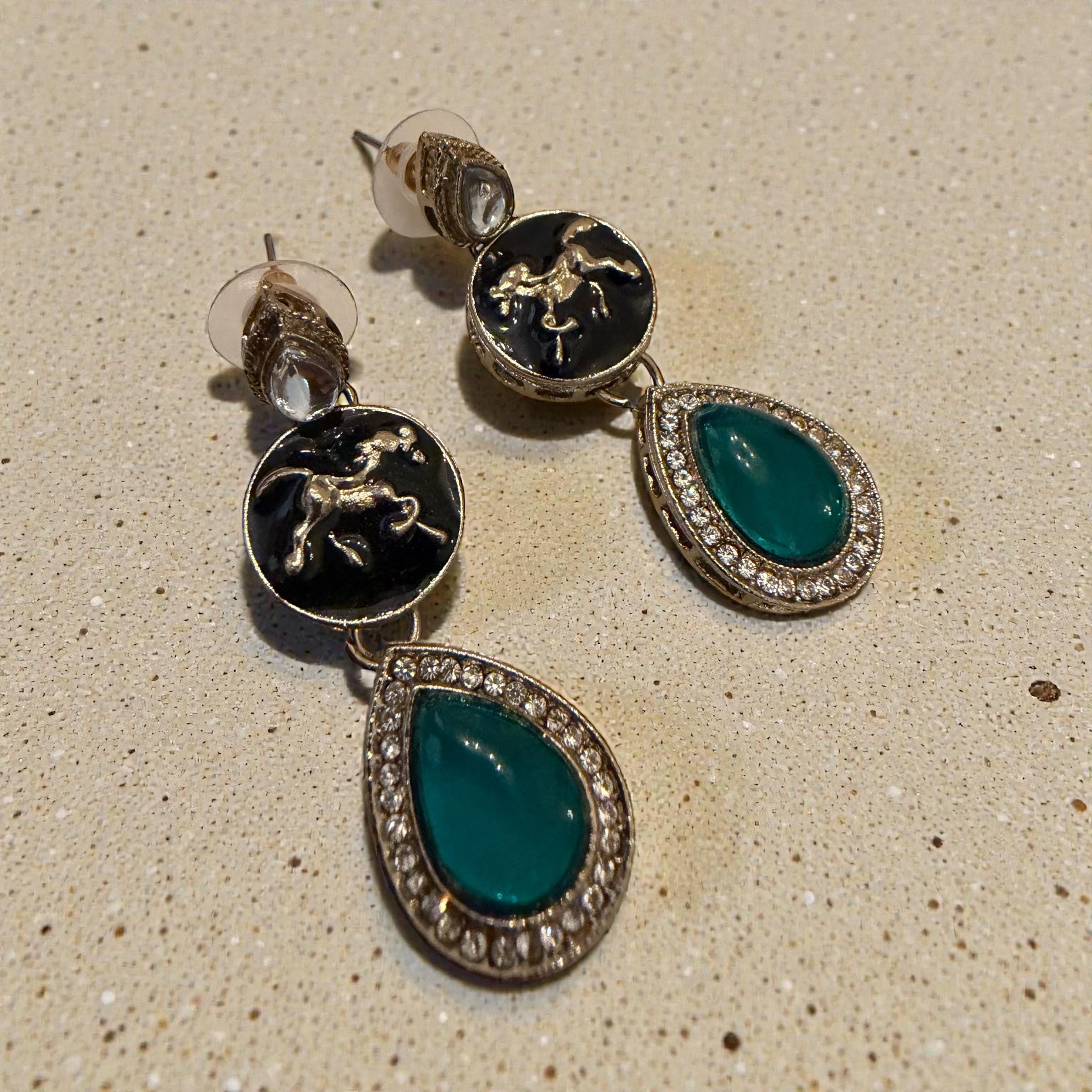Sabyasachi inspired Earrings - Handcrafted Polki Jewelry Kundan Stones - Image 2