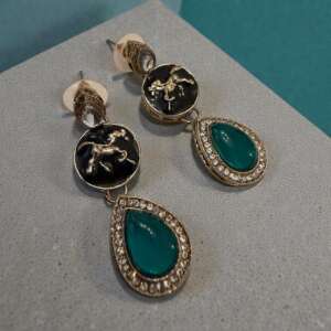 Sabyasachi inspired  Earrings - Handcrafted Polki Jewelry Kundan Stones