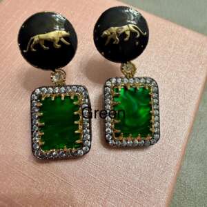 Bollywood Glam: Sabyasachi inspired Earrings Cz stones with lion head antique finish