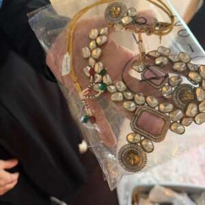 Kundan Bridal Jewelry Set Gold Necklace Earrings Set
