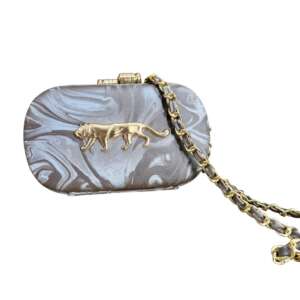 Marble Acrylic Tiger Clutch Bag Luxury Box Clutch Evening Shoulder Bag Designer Resin Handbag